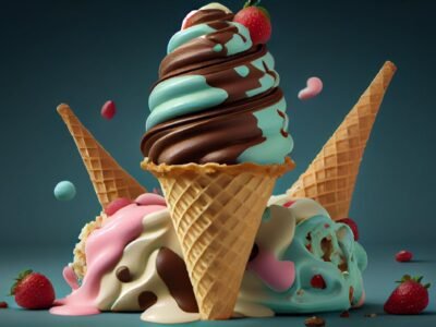 ice-cream-cone-with-strawberry-chocolate-generative-ai_188544-12425